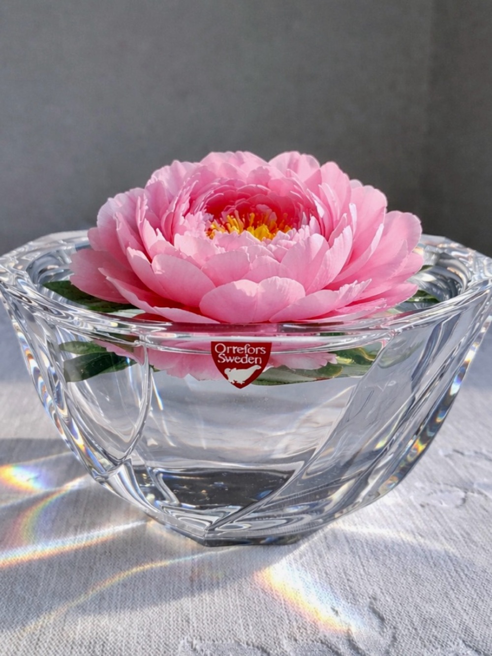 Orrefors Sweden Crystal Bowl Residence Twist Pattern
